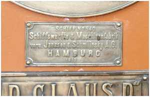 Werftschild des Dampfschlepper Albert 2