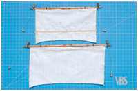 Groß- und Focksegel angeschlagen