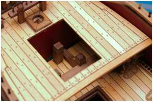 Knecht für das Fockfall unter dem Backdeck