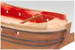 Arbeiten am Bug im Bereich der Back