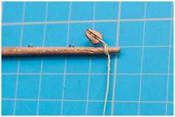 Brassenschenkel der Marssegel und Geitau-/Schotblock der Bramsegel