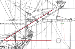 erneutes Anpasssen des Knies (Bild: Risse von Schiffen des 16./17. Jahrhunderts, Hinstorff Verlag)