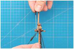 Anbringen der Juffern an den Bramsalingen