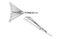 Verlauf der Hahnepotleine (Bild: Bemastung und Takelung von Schiffe des 18. Jahrhunderts, Karl Heinz Marquardt)