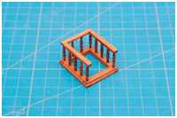 das fertige Geländer des Niedergangs