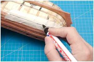 Übernahme der Kontur mittels Malerkrepp