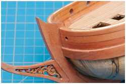 Abschluss der Leisten am Steven