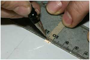 Anzeichen der Breite an der Stirnseite