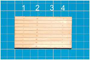 Imitation der Nagelung von Decksplanken